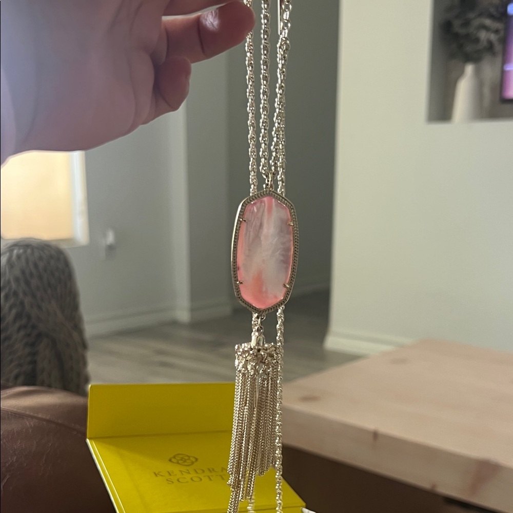 Kendra Scott Pink and Silver Tassel Necklace
